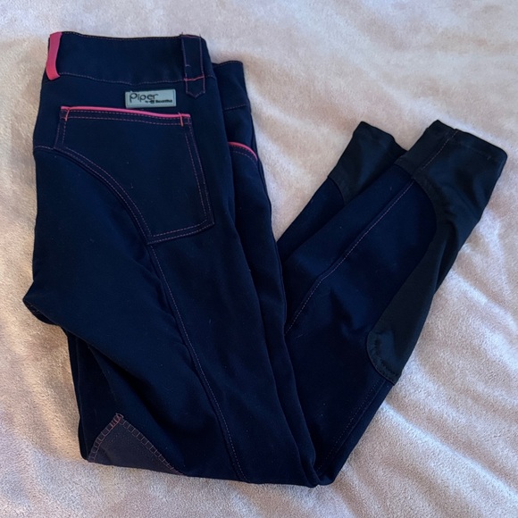 Piper Navy and Pink Equestrian Breeches - Picture 1 of 4
